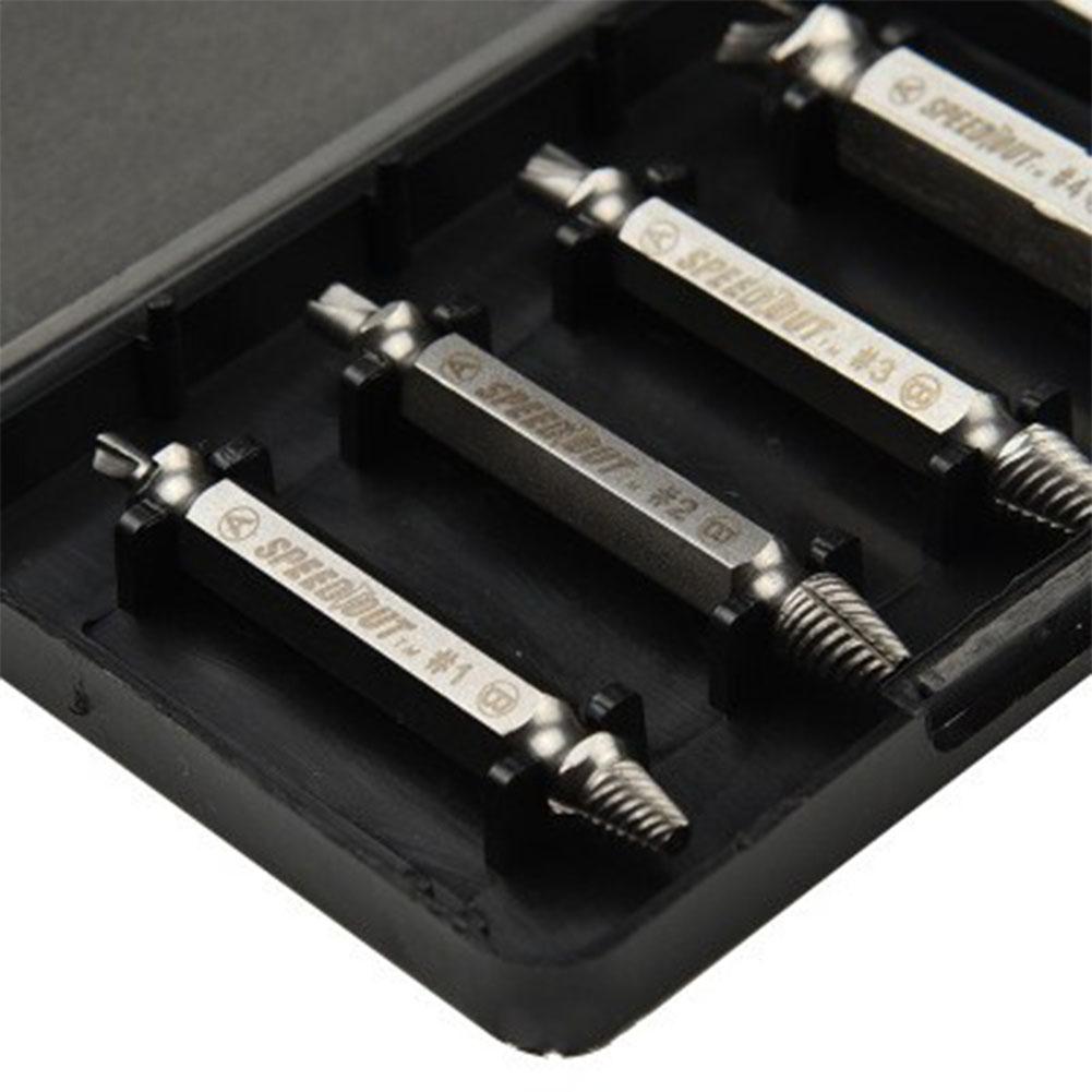 4pcs Damaged Screw Extractor Drill Bits Set Broken Speed Out Easy Out Bolt Stud Stripped Screw Remover Tool