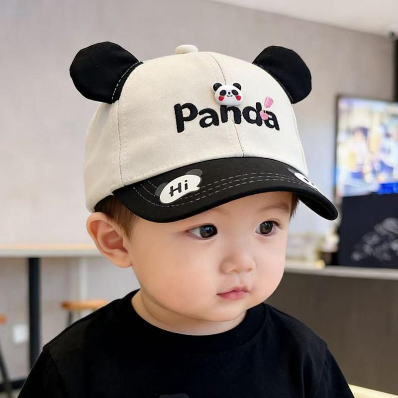 Trendy Cartoon Panda Baby Baseball Cap: Cute, Colorful Sunshade for Boys and Girls