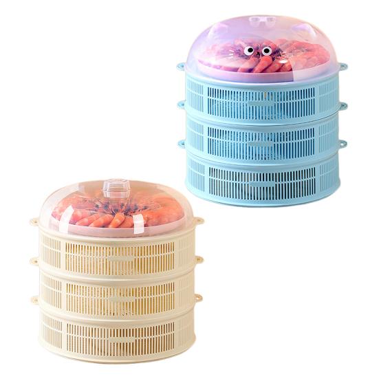Stackable Mesh Food Cover with Lid Multi-Function Dome for Vegetables Dumplings Seafood Meat Space-Saving Kitchen Accessory