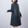 2024 Spring/Autumn Mid-Length Denim A-Line Shirt Dress with Long Sleeves