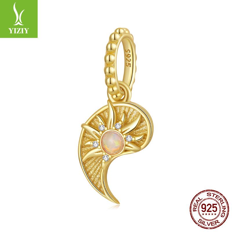 Tai Chi Gossip Sun And Moon Pendant Jewelry Accessories, Personalized Mysterious S925 Sterling Silver Lucky Beads