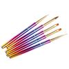 5pcs Nail Art Metal Handle Acrylic UV Gel Extension Builder Petal Flower Painting Drawing Brush Manicure Tools