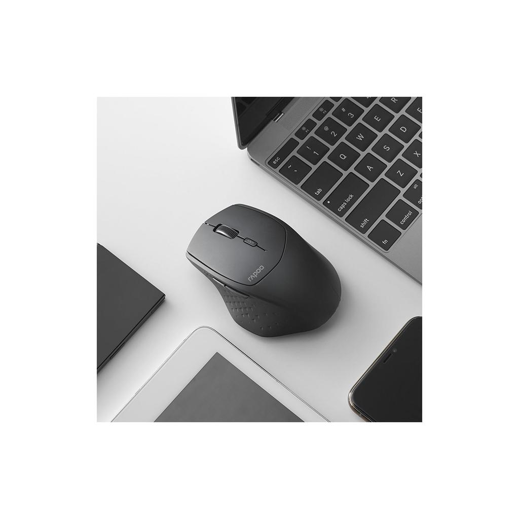 Japanese Rapoo Hybrid Mouse Bluetooth Connection 1600dpi Sensor 8 Buttons Wireless Mouse MT550 Black [Official distributor] 5.0/2.4GHz