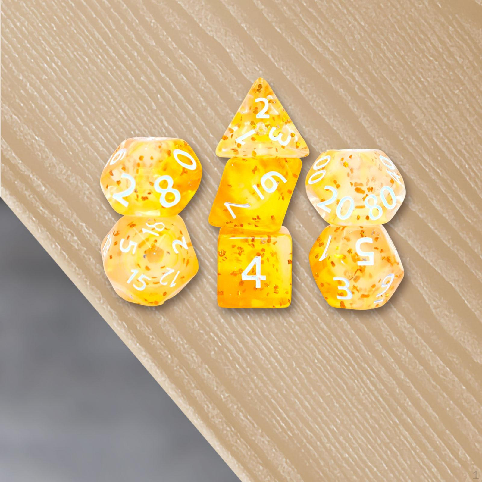 

Набор многогранных кубиков из 7 предметов, детские игрушки, настольные игры, подарки, многосторонние жёлтый