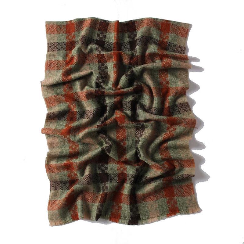 G·TENNA Women's Retro Plaid Wool Scarf