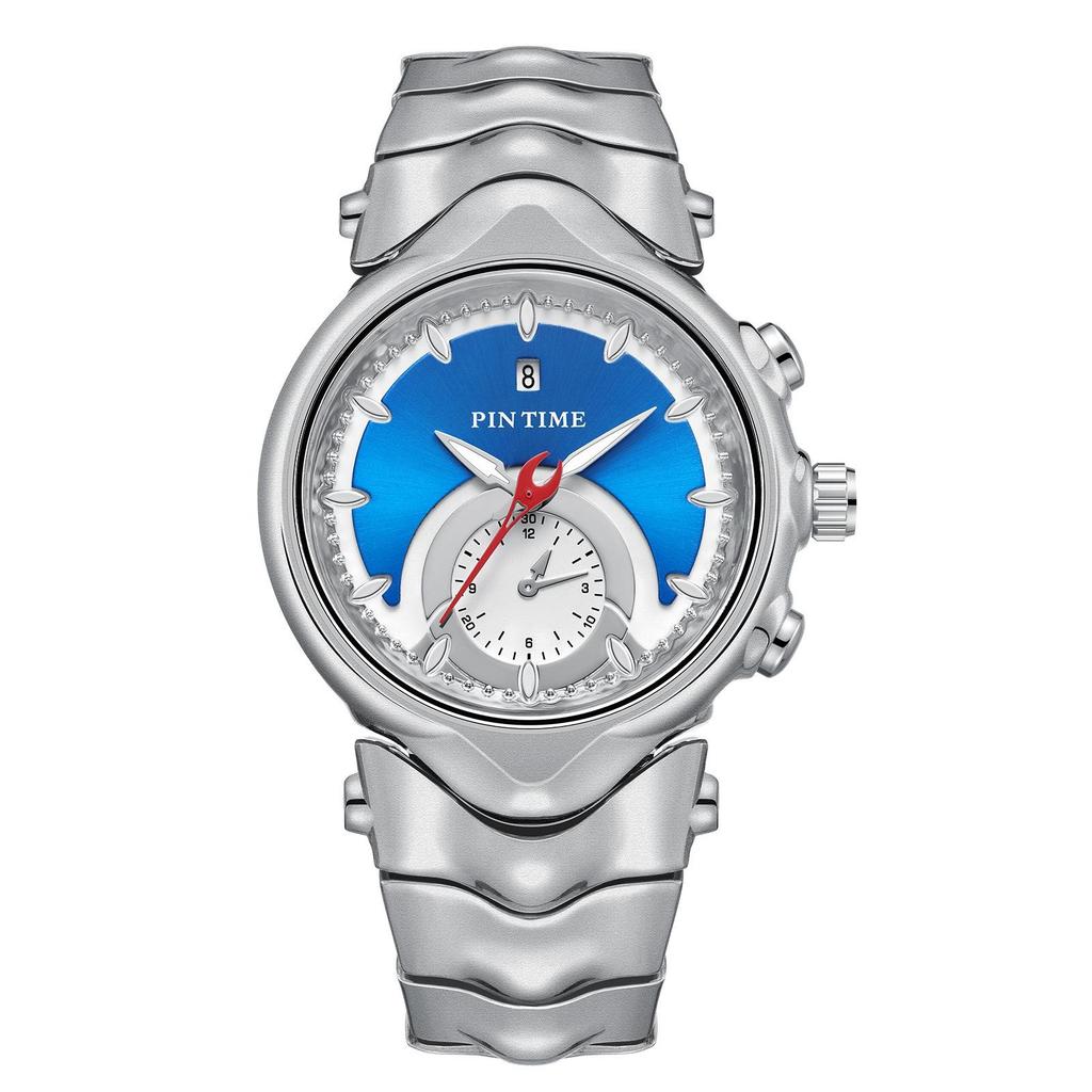PINTIME Y2K Creative Retro Style Luxury Men's Waterproof Luminous Stainless Steel Watch Fashion Punk Date Quartz Watches