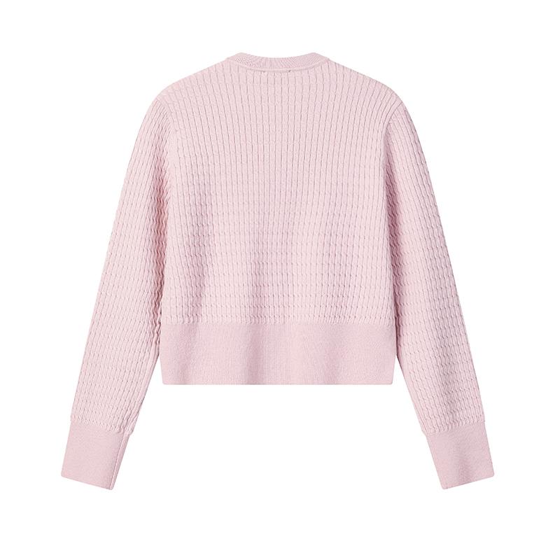 Fila Cny Heart Cardigan Fashion Simple Basic Sweet Cute Versatile Casual Comfortable Woven Blush Knit Sweater Women Tops Red Purple F11W619403FPU