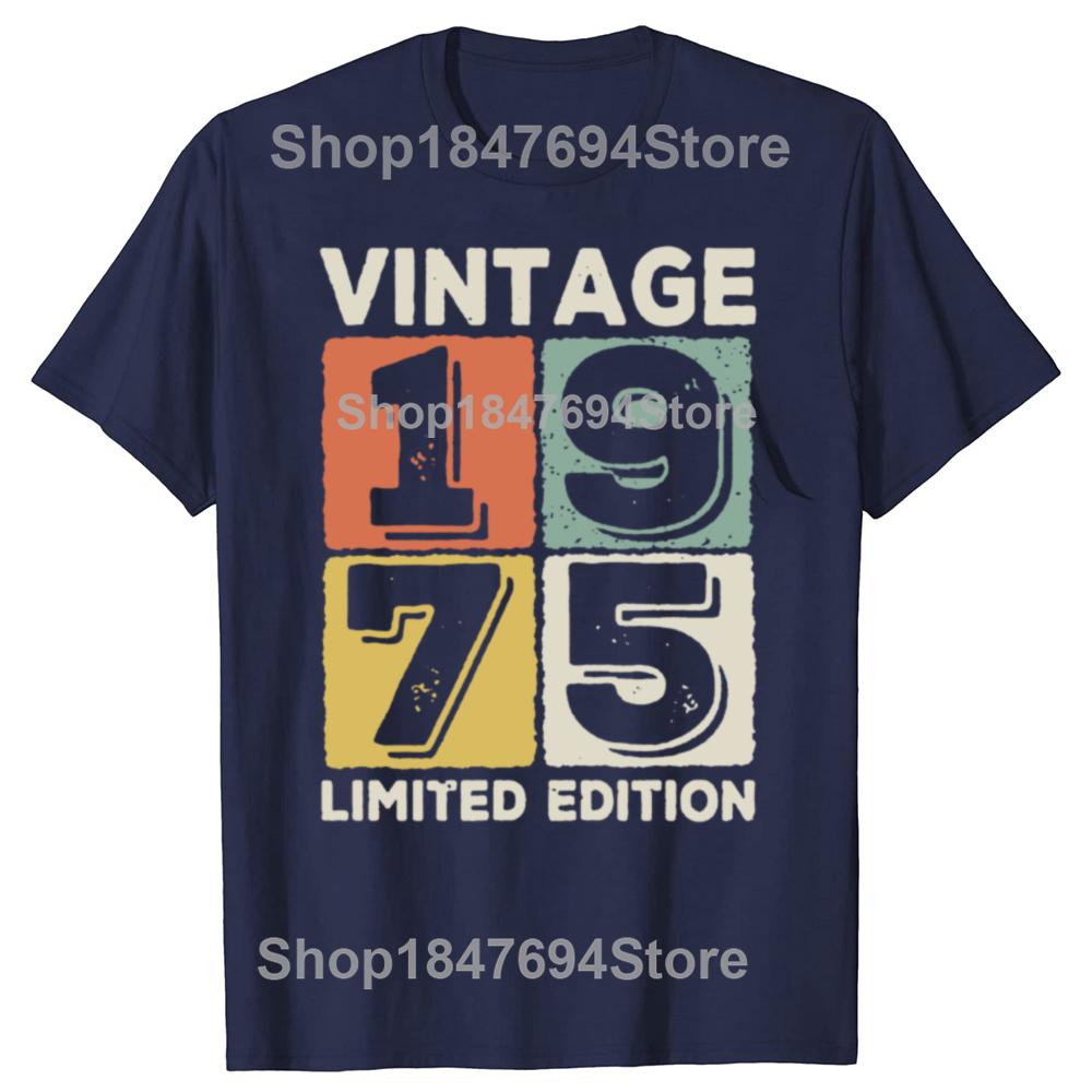 Vintage 1975 Limited Edition Men T Shirts Retro Classic Art Print Tees Short Sleeve O Neck Harajuku Streetwear Birthday Gifts