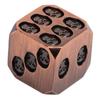 7pcs Metal Dice Set Exquisite Square Inlaid Skull Pattern Dice Board Game Props for Holiday Party Antique Red Bronze