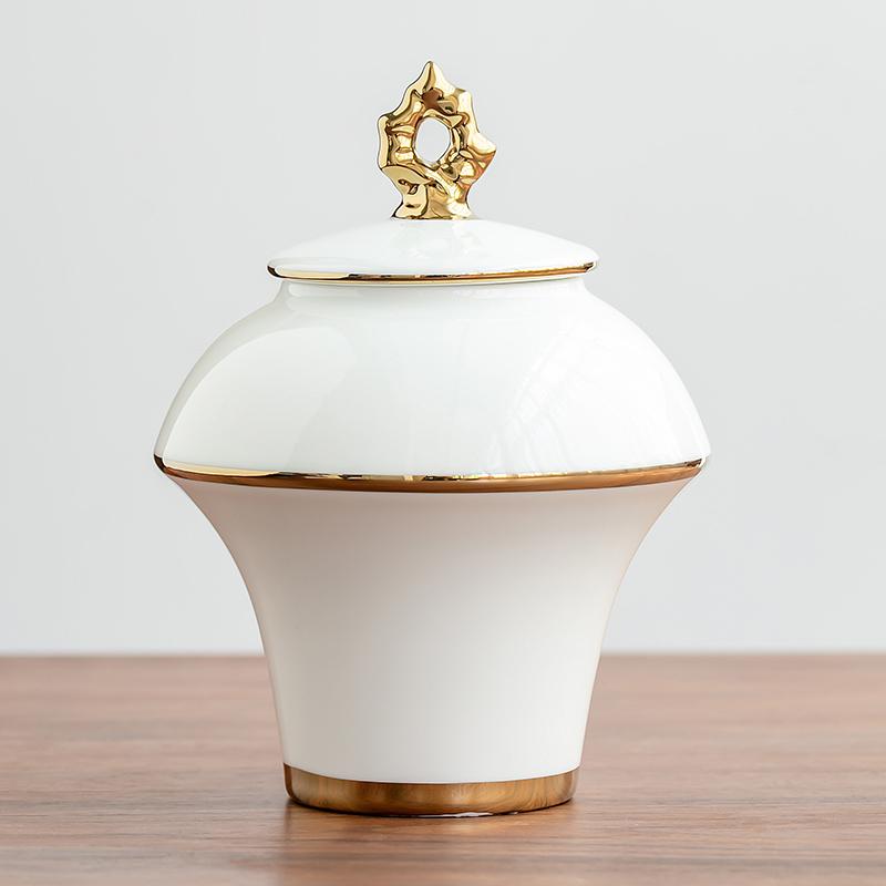 Ceramic Tea Caddy Household Sealable Tea Caddy Kitchen Condiment Storage Jar Dried Fruit Candy Storage Jar Home Decoration