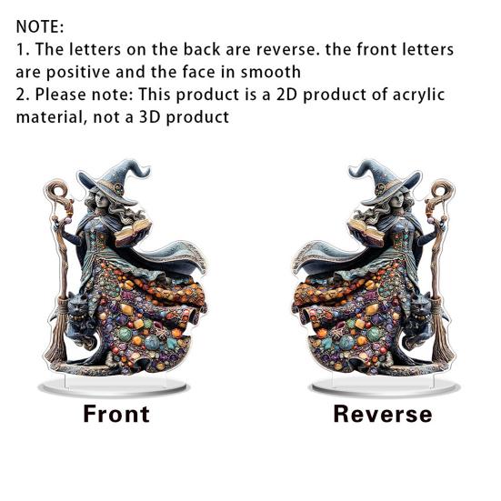 Yousheng Halloween Acryl Tischschild 2D Acryl Geist Kürbis Baum Hexe Plakette für Zuhause Büro Schreibtisch Etagere Deko