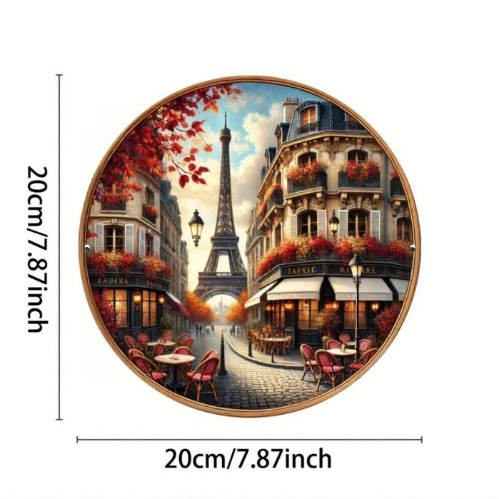 Vintage Paris Metal Wall Art Aluminum Panel Sign Spring Cafe Landscape Easy Installation