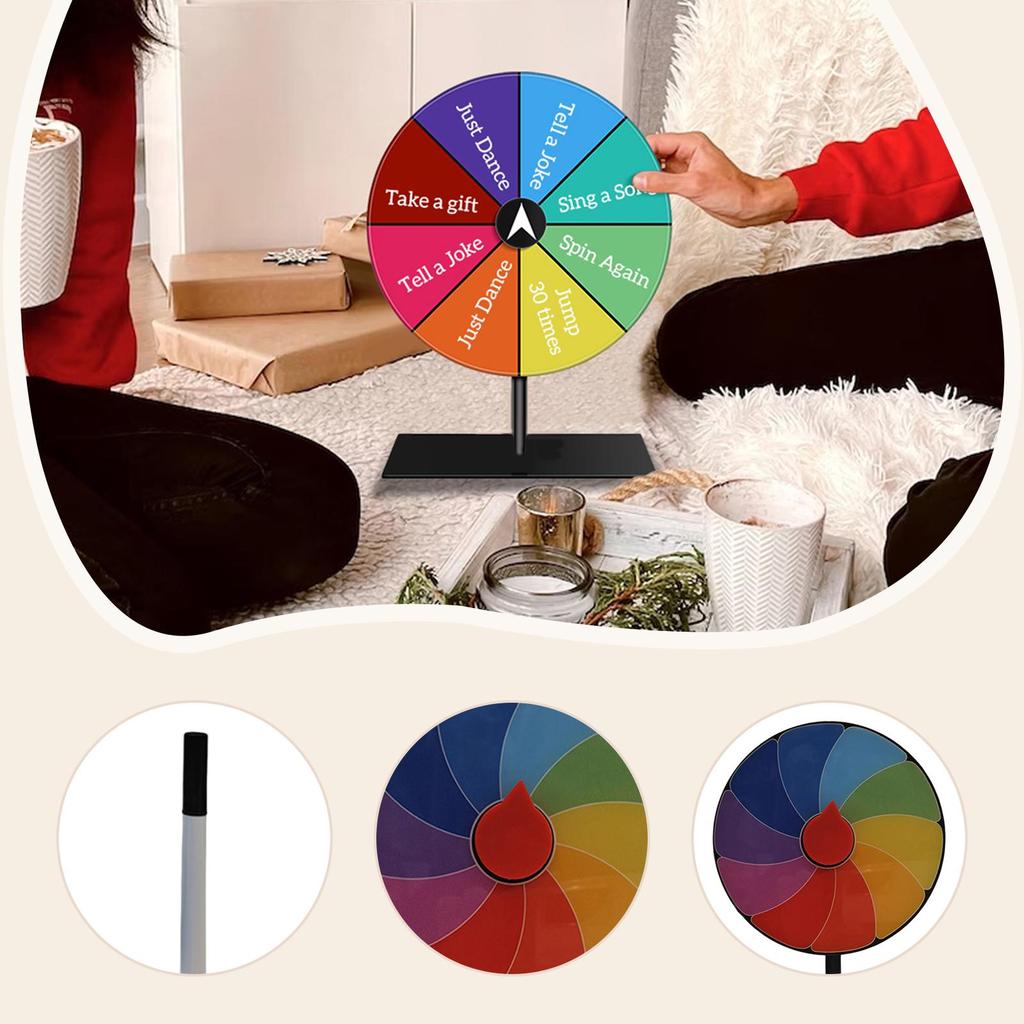 Table Prize Turntable Easy Assembly Stable Base Roulette Wheel for Interactive Learning Game Carnival Party Tradeshow Pub