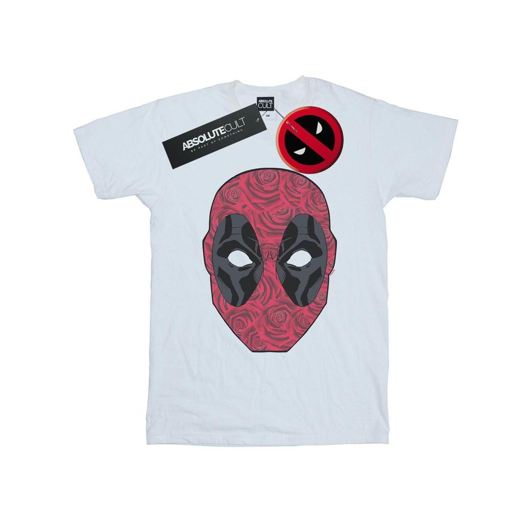 Marvel Mens Deadpool Head Of Roses T-Shirt