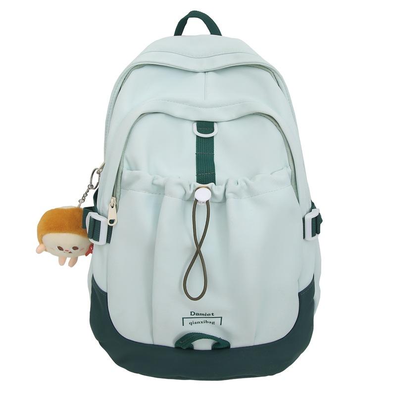 Студенческий рюкзак большой емкости женский рюкзак цветной блок школьный портфель — фото 22