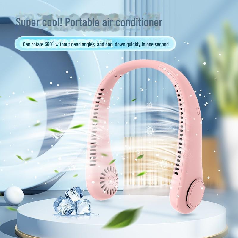 

2024 Портативный складной безлистный шейный вентилятор: USB-зарядка, мини-электроприбор для спорта и отдыха