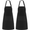 2‑Pack Stain‑Resistant Striped Sleeveless Aprons, Polyester Work Apron Set with Front Pockets for Home Kitchen & Catering