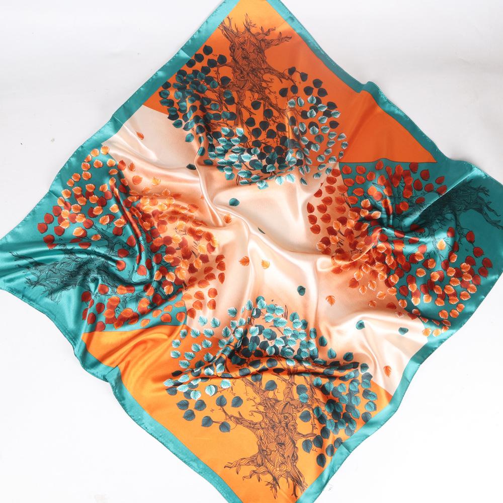 

Высококачественные роскошные шелковые шарфы, повязка на голову, шарфы, шейный шарф для женщин, шелковый шарф с цепочкой, женская декоративная шаль 90*90cm