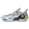 New LiNing Wade Fission 8 Non Slip Wear Resistant Shock Absorption Low Top Basketball Shoes Men's Gray White Black ABPT029-5