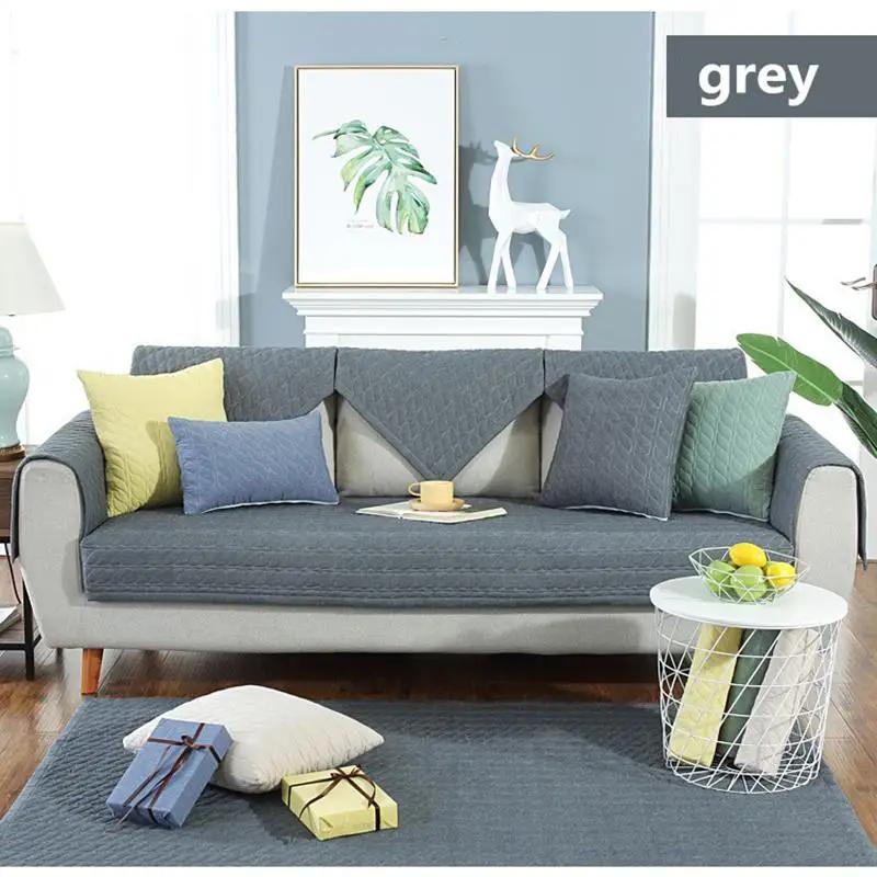 

Коврик для дивана из хлопка в скандинавском стиле, универсальная противоскользящая подушка для дивана на все четыре сезона, минималистичный клетчатый чехол для мебели с защитой от пыли 70x70