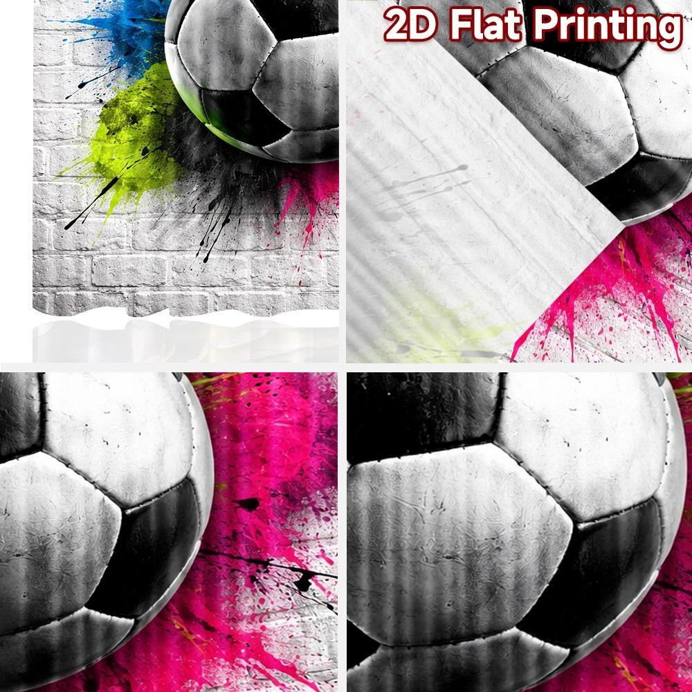 2D flat printing 2pcs Curtain Party Curtain Soccer Ball Splash Digital Printed Polyester Drapes Family Party Decoration Use for