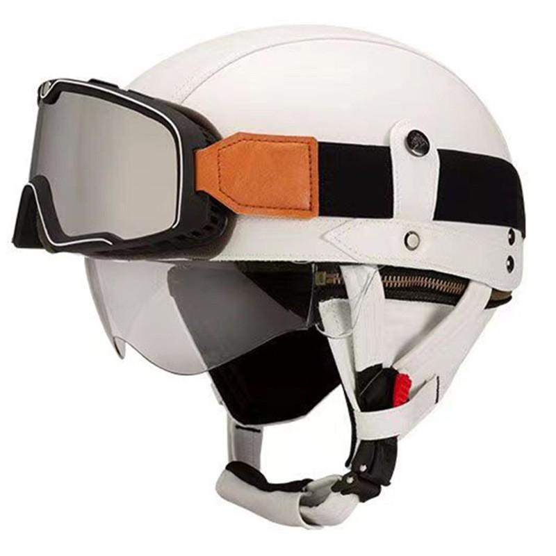 Vintage-Style Open Face Motorcycle Helmet Adults Unisex ABS Half With 3C Certification
