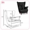 Lounge Set of Furniture Wingback Eco Leather Sofa Scandinavian Armchairs Family Meble