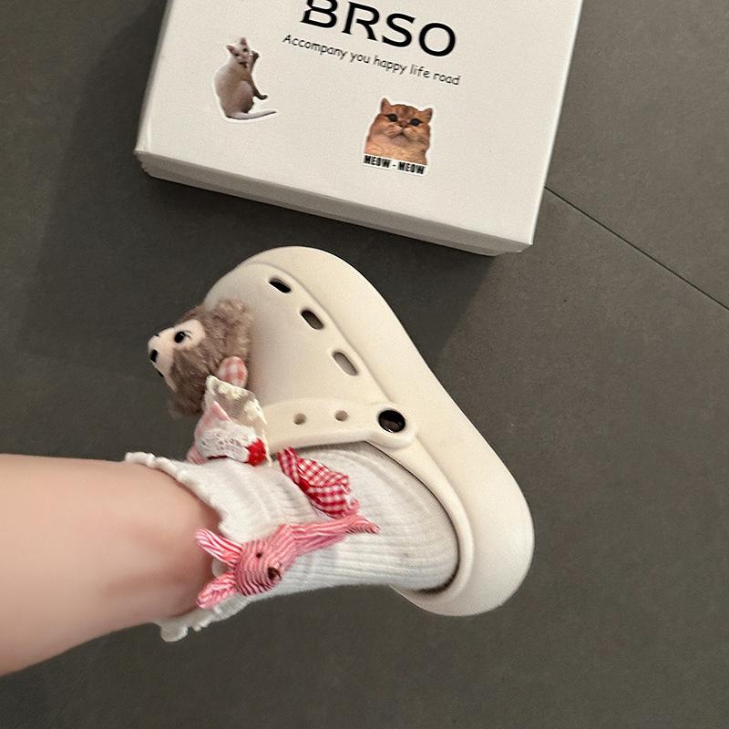 SSBL Bow Sydney Bag Head Half Slippers Women's Outer Wear 2025 Spring and Summer New Hole Shoes Two Wear Sandals