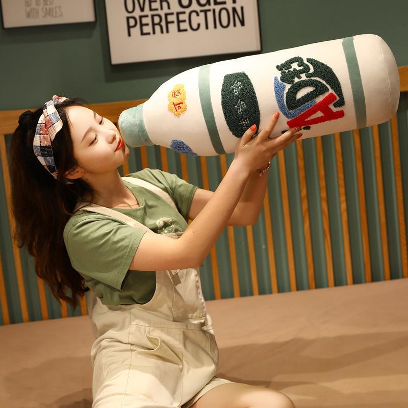 New Internet Celebrity AD Calcium Milk Pillow Creative Large Cylindrical Pillow Children Wahaha Plush Toy Bottle