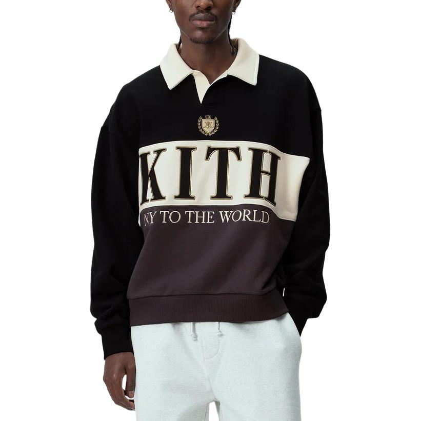 Kith Nelson Rugby Pullover Black Men Tops KHM033983-001