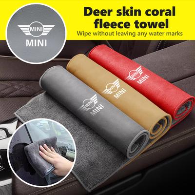 Absorbent Car Towel Coral Velvet Car Cleaning Cloth Accessories For MINI Cooper One S JCW Countryman R56 R50 R53 R55 F56 F55