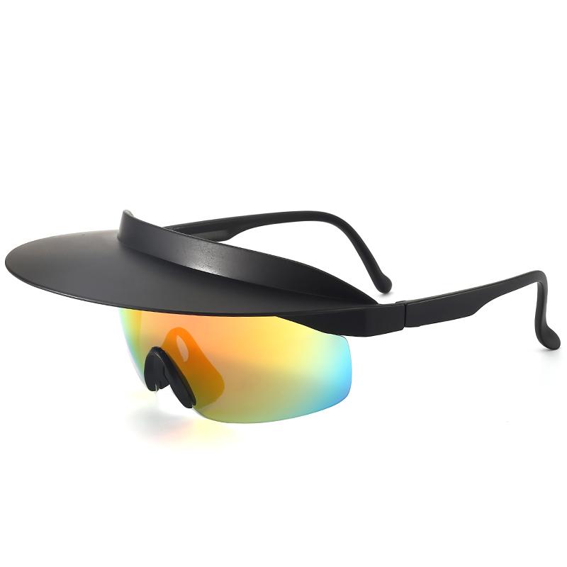 Cross border new large frame cycling glasses for men womenfashionable and colorful hats personalized brim sunglasses MZ01