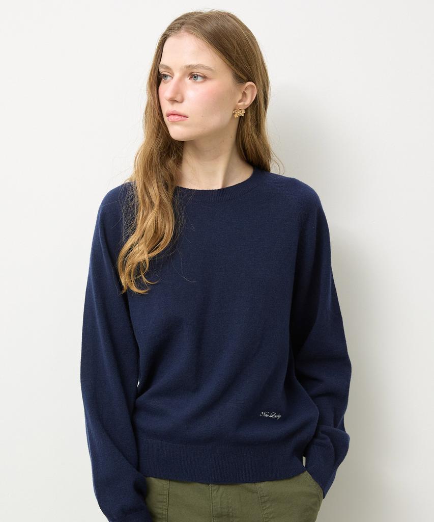 Nyuluki Cozy Round Knit Pullover_Navy