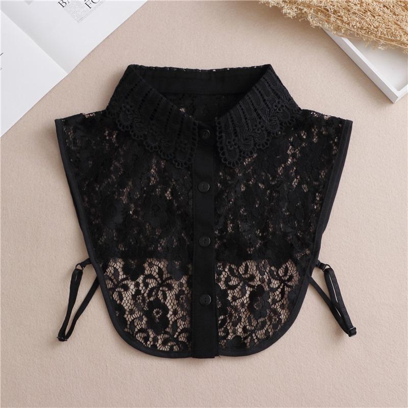 White Embroidery Fake Collar Women Shoulder Wraps Shawl Detachable Shirt Collar Lace False Collar Lapel Blouse Accessories