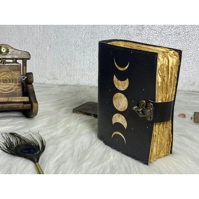 Handmade Leather Moon Phase Journal for Writers Wiccans & Dreamers Diary