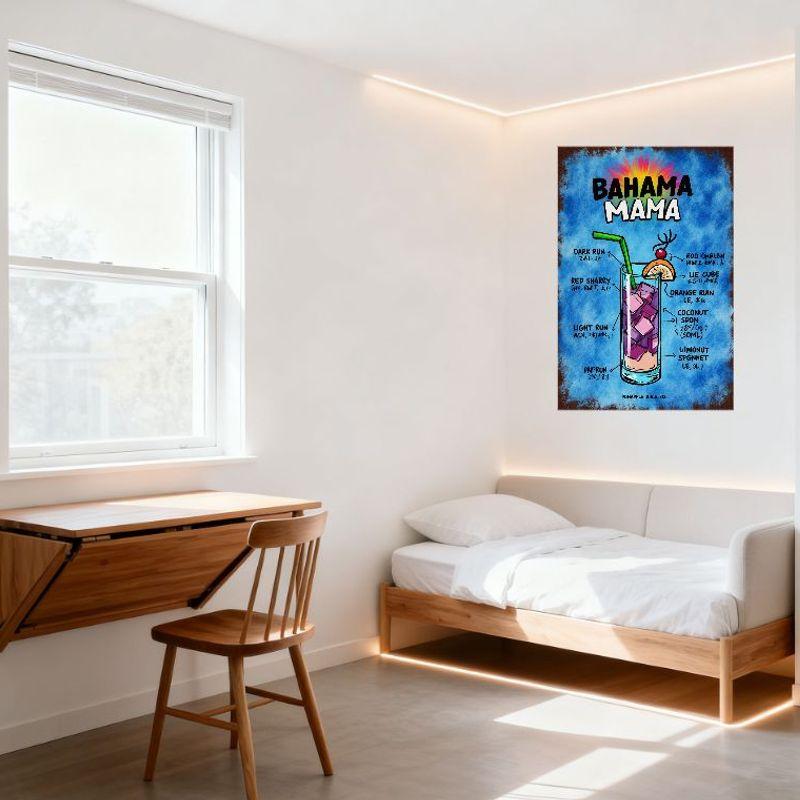 Buntes Handgezeichnetes Cocktail-Rezept Metallblechschild Vintage Bar Cafe Wanddeko Plakette für Zuhause Man Cave Kunst Geschenk