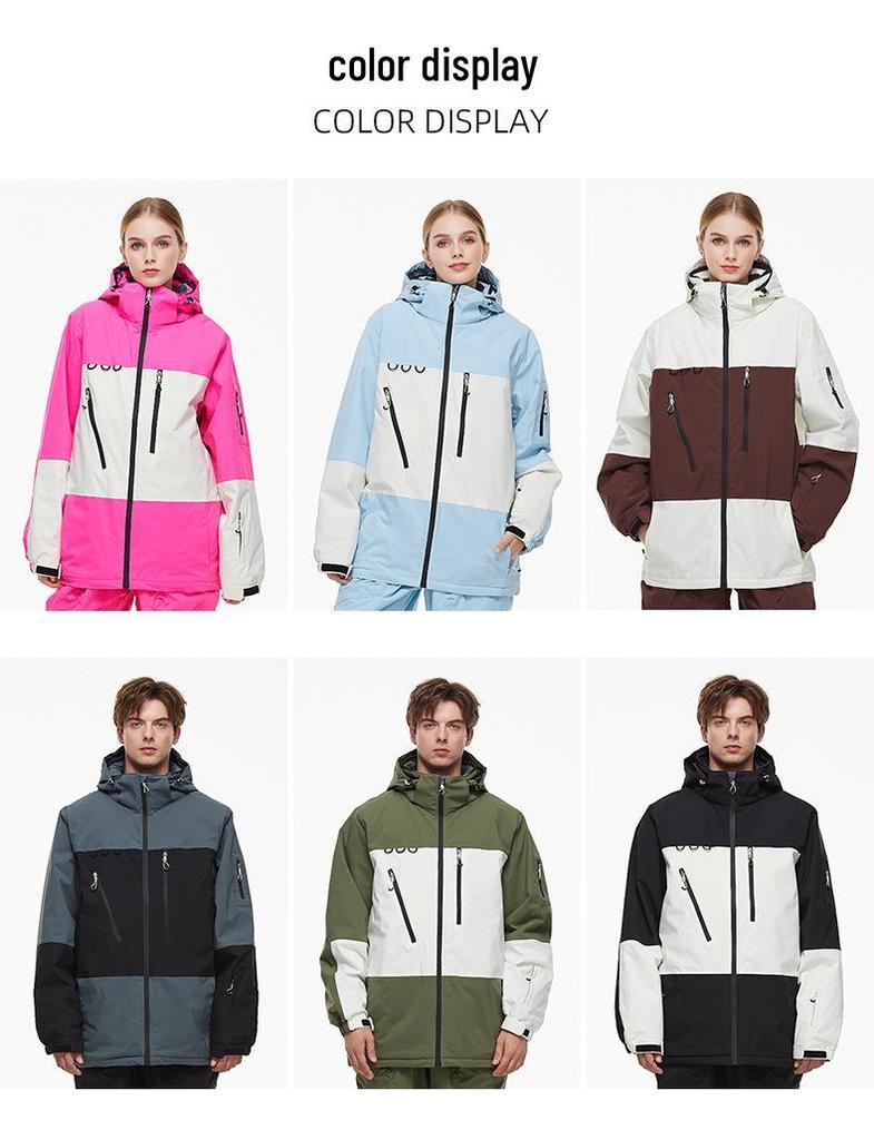 Ski Jacket - Men's & Women's 2024-25 Season, Windproof, Waterproof, Warm for Single & Double Board
