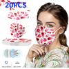 20PCS Unisex Adult Feather Print Outdoor Mask Protective Disposable Face Mask
