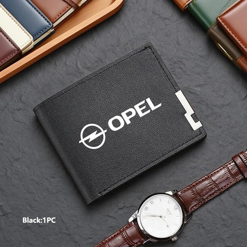 New Fashion Business Wallet Leather Car Logo Card Holder Men Coin Purse For Opel ADAM ASTRA J K CORSA E INSIGNIA MOKKA VIVA