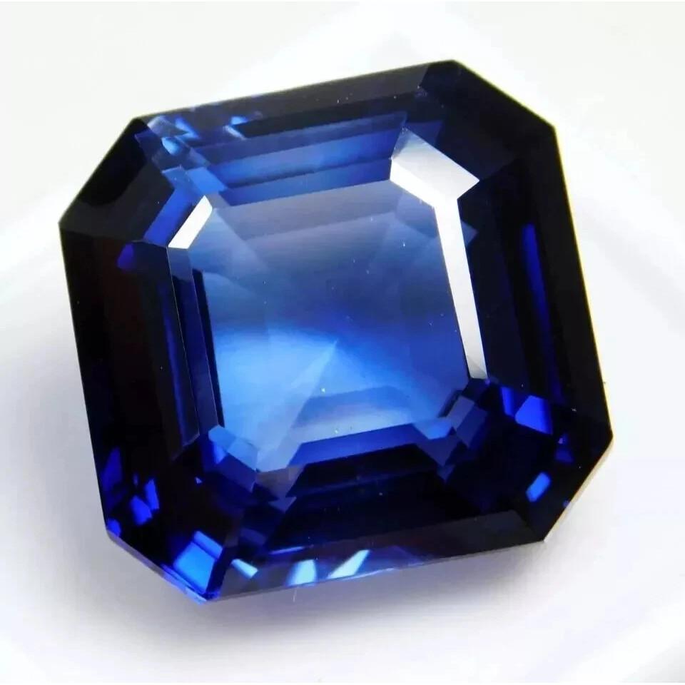 Natural Sapphire Ceylon Blue Color Asscher Cut 26 Ct Fabulous Gemstone