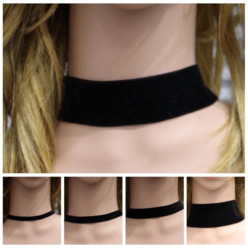 Svart Sammet Choker Halsband Goth Gotisk Handgjord Retro Burlesk Smycke
