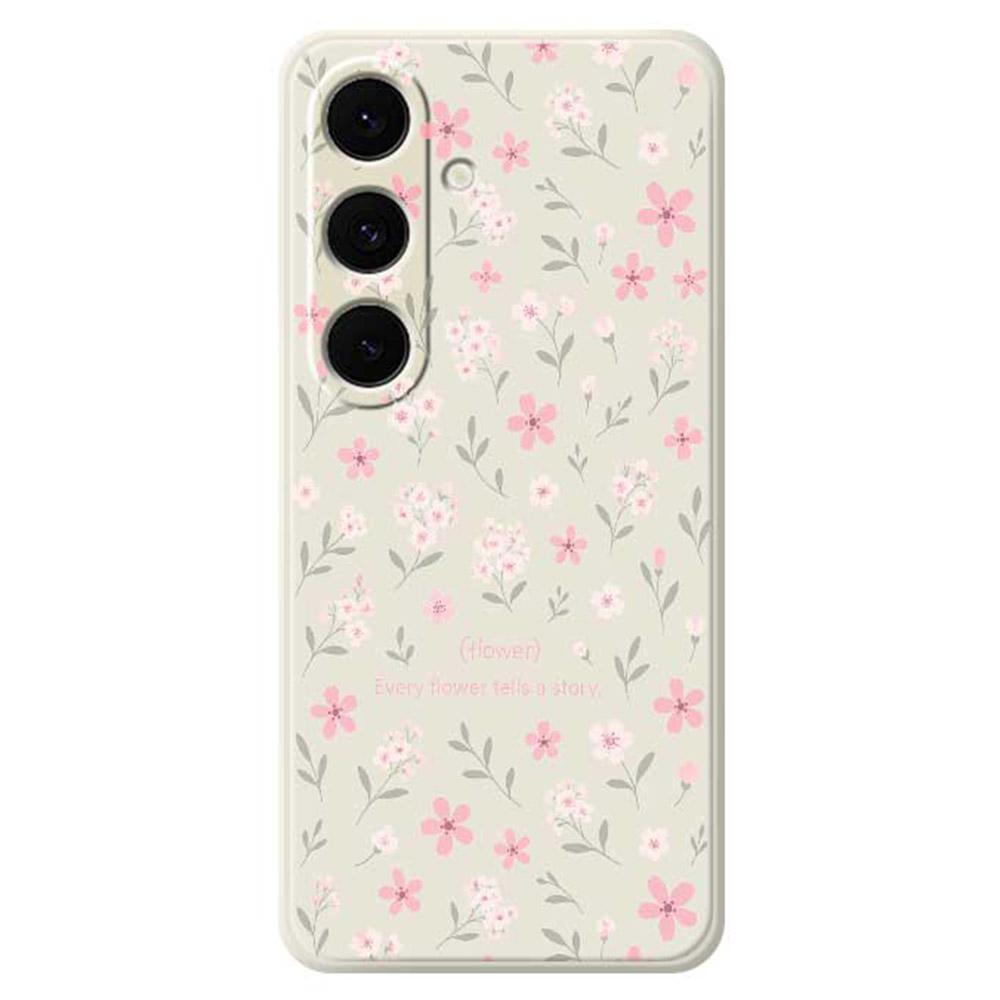For Samsung Galaxy S25+ Case Small Flower Pattern Printing Straight Edge TPU Phone Back Cover