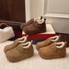 New Thick-fiber and Height-increasing Full-coverage Snow Boots, Fur-lined Head Cover, Women's Shoes