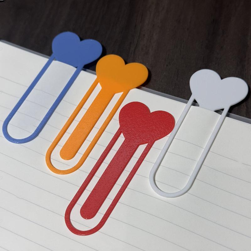 2PCS Creative Heart Bookmark - Glitter Page Marker, Durable Plastic Reader Book Accessories