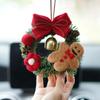 11cm Mini Holiday Christmas Hanging Wreath With Bell Cinnamon Berries Pinecones DIY Decoration For Door Wall Window Ornament