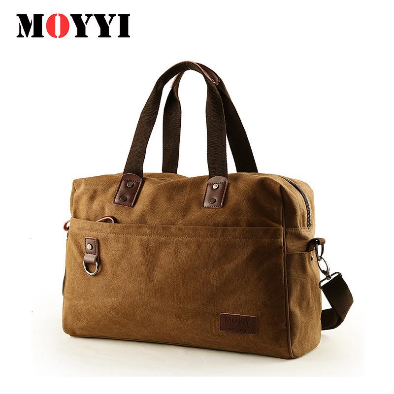 Men's Retro Canvas Shoulder Messenger Bag with Zipper