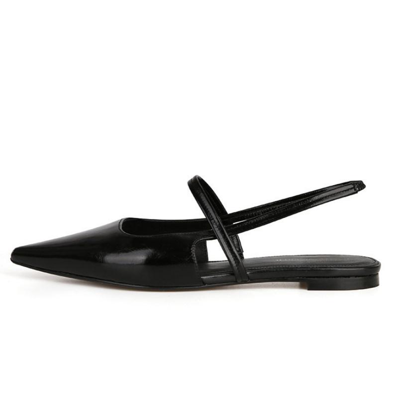 Fashion Retro Rome Sandals New Summer Fashion Shallow Pointed Toe Flats Women Sandals Back Empty Ladies Street Style Low Heel Shoes