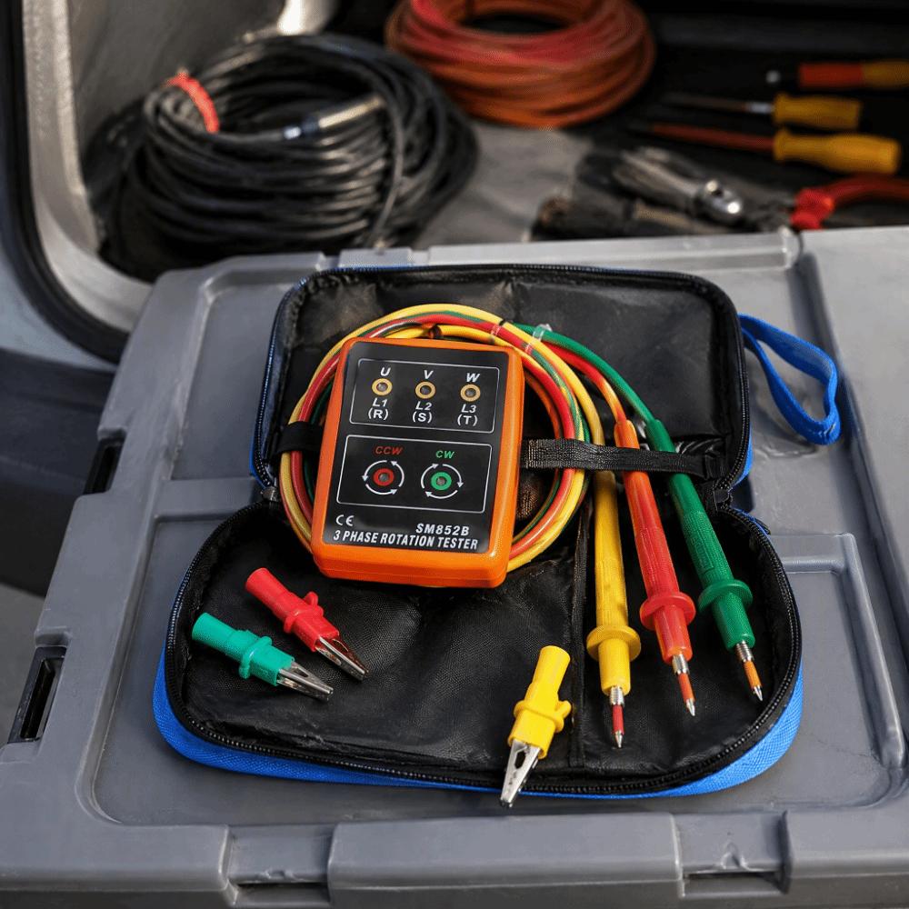 LED Indicator Phase Rotation Tester 60V-600V AC Phase Indicator Detector  For Electricians