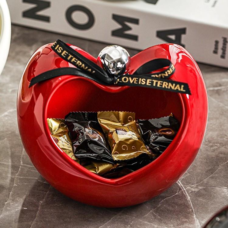 Bol à fruits en céramique pour le Nouvel An 2026 - Présentoir décoratif pour le salon, collations du réveillon de Noël, bonbons et pommes