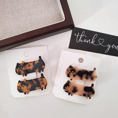 2pc European and Americanleopard Cat Hair Side Clips Hairpin for Women Girls Korean Hair Accessories Headwear Ornament Gift